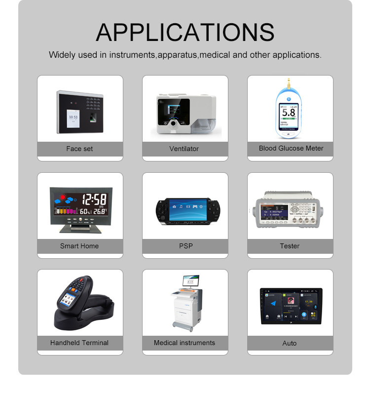 Polcd MCU SPI RGB 인터페이스 소형 LCD 모듈 용량 성 컬러 터치 스크린 2.3 인치