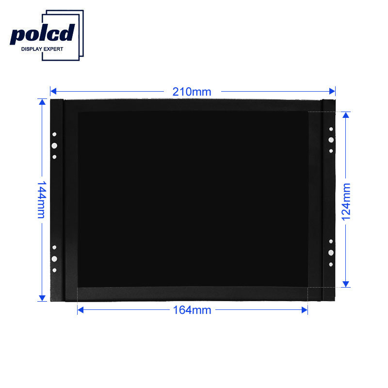 Polcd는 8인치 IPS 패널 금속 케이스 산업용 LCD 모니터 오픈 프레임을 사용자 정의합니다.