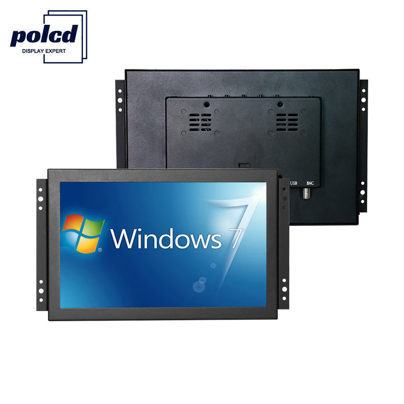 Polcd TFT LCD 디스플레이 10.1 인치 산업용 터치스크린 모니터 고휘도 IP65 검정