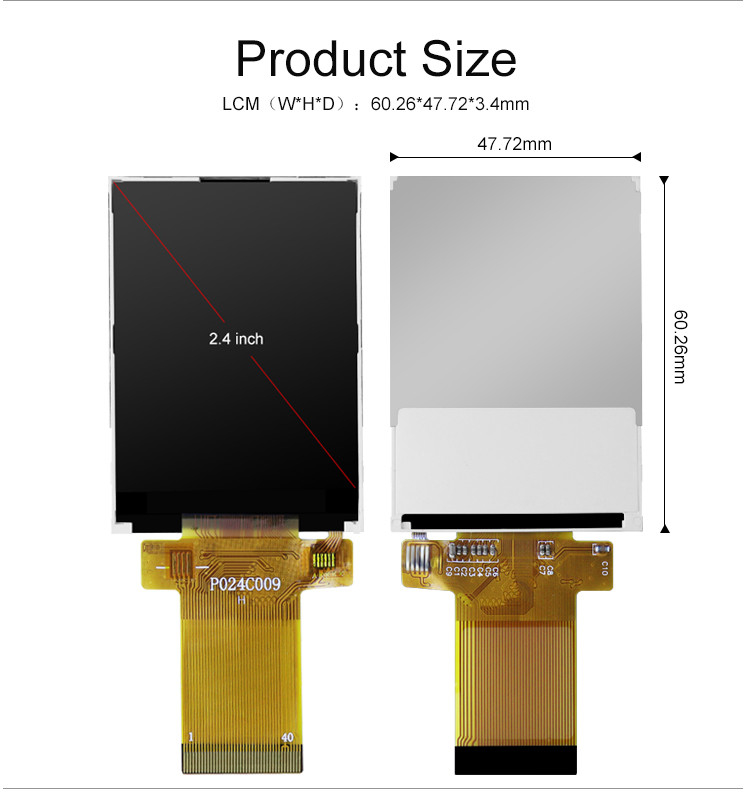 2.4 작은 비디오 카메라를 위한 인치 TFT LCD 화면 디스플레이, ILI9341V 24 핀 SPI LCD 모듈