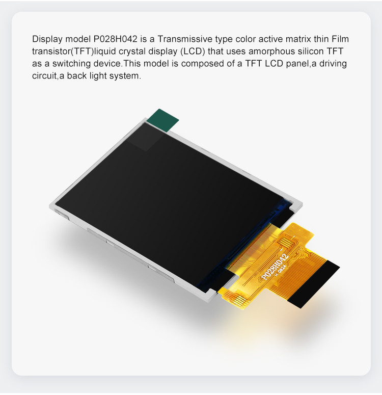 Polcd MCU 8 비트 2.8 Lcd 모듈 57.6Mm 터치 스크린 디스플레이 모듈 12 0'CLOCK