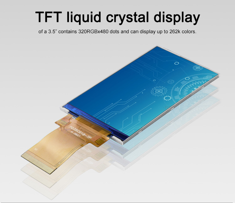 3.5인치 LCD 패널 모듈 320x480 RGB Spi 인터페이스 풀 컬러 Tft Lcm 디스플레이 Polcd