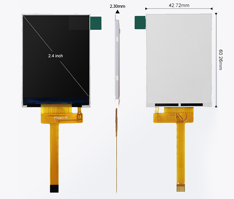 Polcd 240x320 LED 백글리트 Tft LCD 디스플레이 2.4 인치 LCM 260 니트 밝기 Lcm 패널