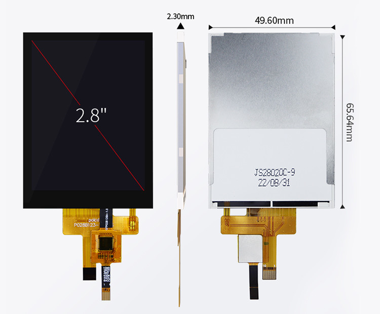 2.8인치 178° Ips Tft 용량 터치 스크린 풀뷰 앵글 Spi 인터페이스