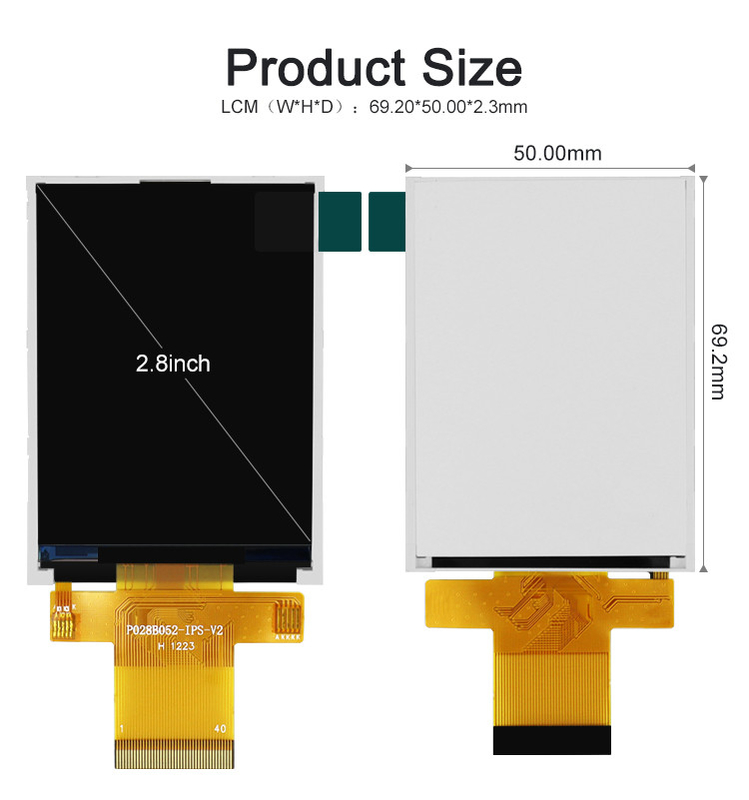 Polcd MCU 9 비트 2.8 인치 LCD Tft 디스플레이 240X320 Tft 컬러 스크린 광고 방송