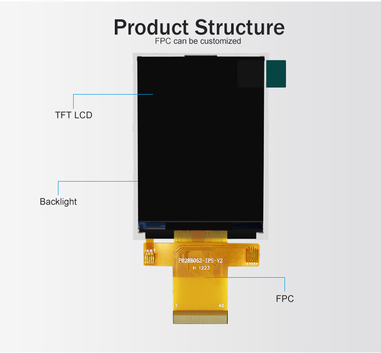 Polcd MCU 9 비트 2.8 인치 LCD Tft 디스플레이 240X320 Tft 컬러 스크린 광고 방송