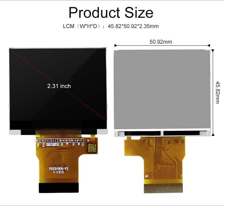 Polcd 컬러 262K 2.31 인치 평면 화면 300 Nit 320x240 tft 디스플레이 LCD
