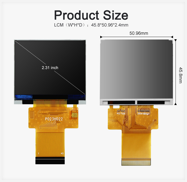 Polcd 블랙 320*240 RGB TFT 디스플레이 18 비트 고 밝기 2.31 인치 LCD 패널