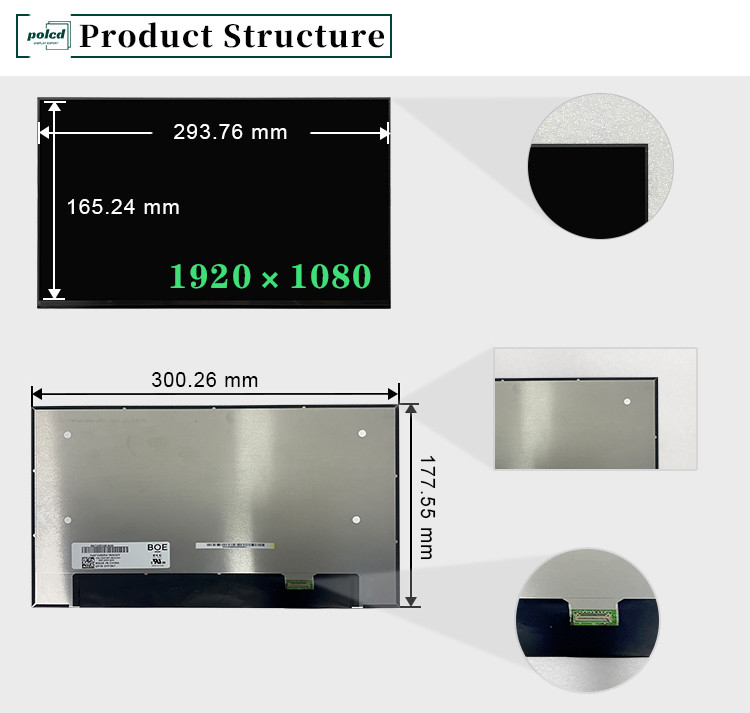 13.3인치 NV133FHM-N49 LCD 노트북 화면 패널 60Hz 1920x1080 FHD IPS TFT 모듈 디스플레이 노트북용
