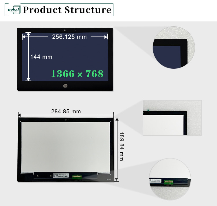 11.6인치 1366x768 NV116WHM-T1C 교체 노트북 터치 스크린 60Hz 컬러 IPS TFT LCD 디스플레이