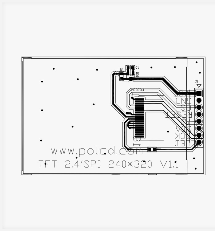 Polcd 4 와이어 SPI Tft LCD 2.4 인치 240X320 터치 스크린 LCD PCB 보드와 함께