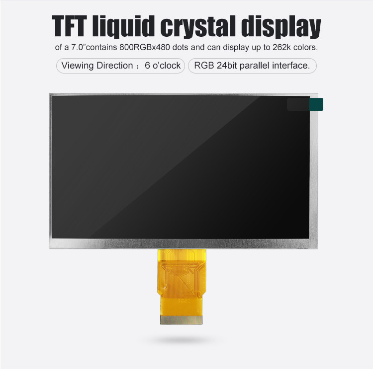 Polcd 7인치 Tft 모듈 800X480 고 밝기 IPS 화면 RGB 인터페이스 용량 터치 패널 7