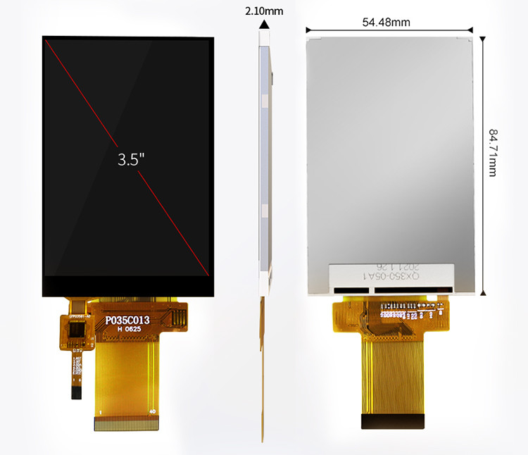 Polcd 3.5인치 TFT 고해상도 320*480 MCU SPI 병렬 인터페이스 용량 터치 화면 패널 LCD 디스플레이