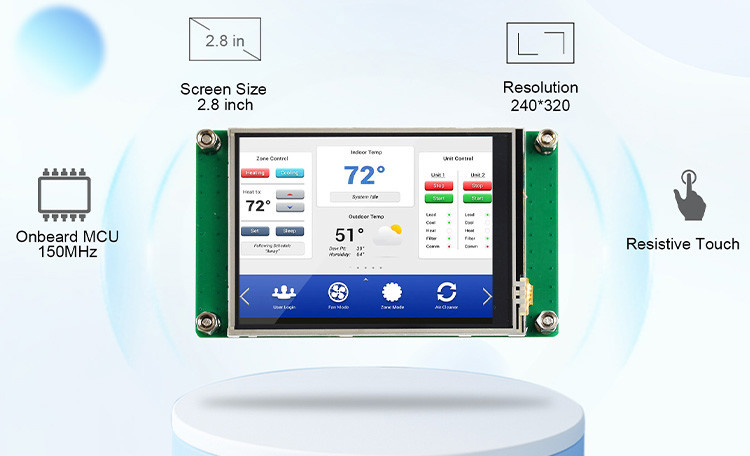 Polcd 2.8 인치 TFT LCD 디스플레이 모듈 240x320 산업 일련 포트 HMI 화면