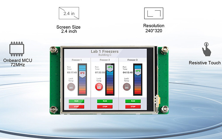 Polcd 2.4 인치 Tft LCD 모듈 240*320 Hmi Uart 포트 스마트 LCD 디스플레이 산업 저항 터치 스크린