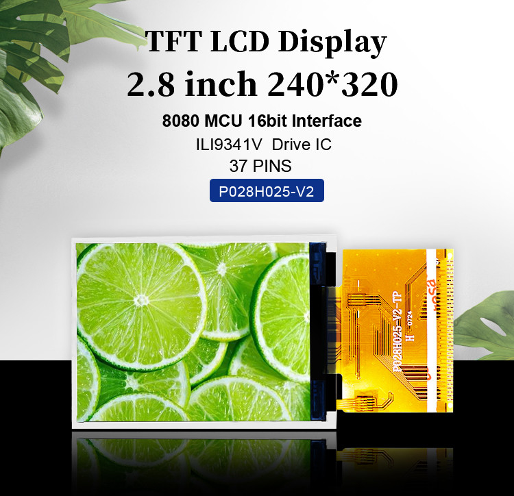 Polcd 해결책 240X320 2.8 인치 Spi Tft Lcd Ili9341V RoHS TFT 터치스크린