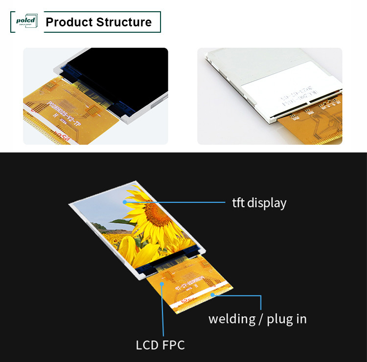 Polcd 300 광도 240X320 2.8 인치 Lcd Tft 디스플레이 ILI9341V 의학 LCD 디스플레이
