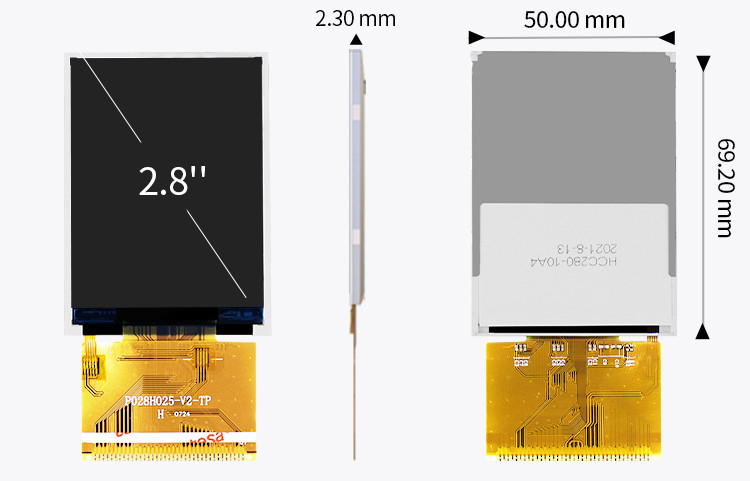 Polcd 300 광도 240X320 2.8 인치 Lcd Tft 디스플레이 ILI9341V 의학 LCD 디스플레이