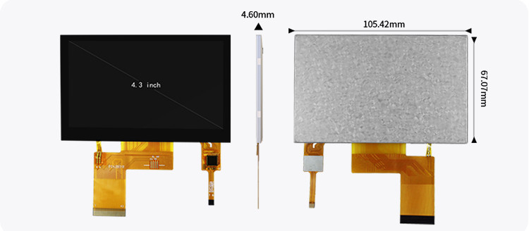 Polcd ST7262E43 4.3 인치 Tft LCD 디스플레이 280 Nit LCD 터치 패널 800X480