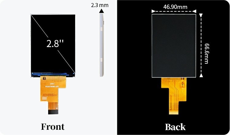 Polcd 2.8 인치 480x640 해상도 IPS 유리 LCM LCD 모듈 MIPI 인터페이스 TFT 디스플레이