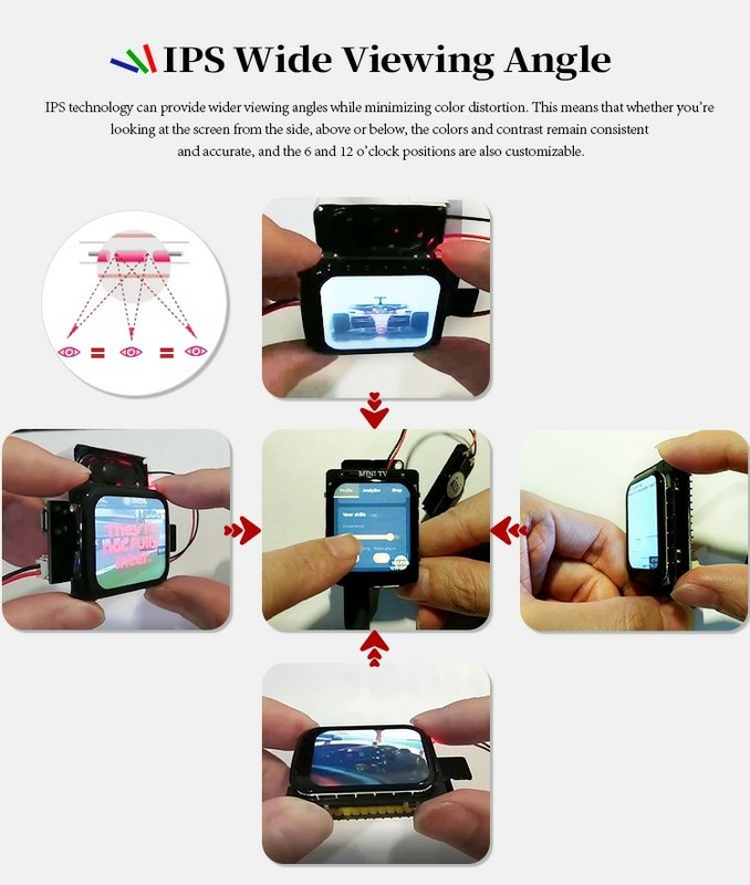 Polcd 1.69 인치 240x280 용량 터치 패널 스마트 워치용 풀 뷰 앵글 LCD 모듈