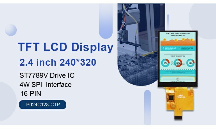 Polcd 2.4 인치 송신 240x320 밝기 260 드라이버 ic ST7789V 인터페이스 4 라인 직렬 TFT LCD
