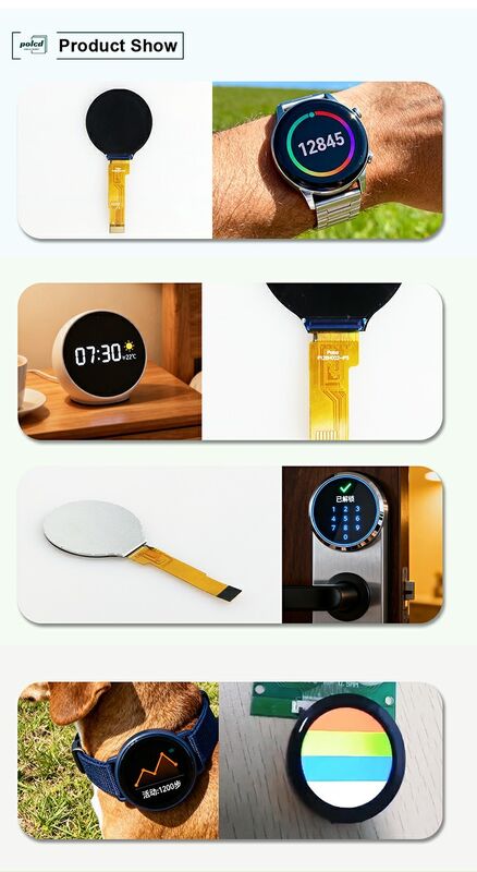 Polcd 작은 둥근 1.28 인치 LCD 화면 240*240 1.3 인치 Spi 인터페이스 IPS 원형 Tft LCD 모듈 패널