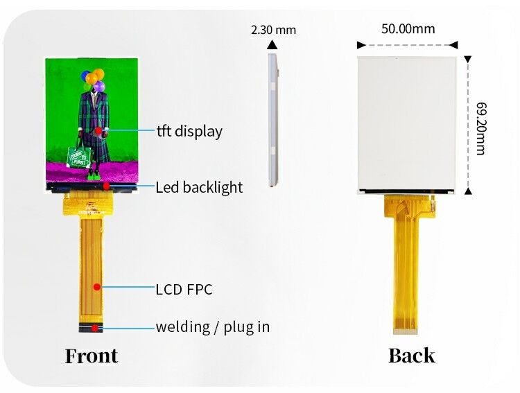 Polcd 2.8 인치 TFT 디스플레이 240x320 IPS 화면 고 콘트라스트 1200:1 TFT 패널 LCD 모듈