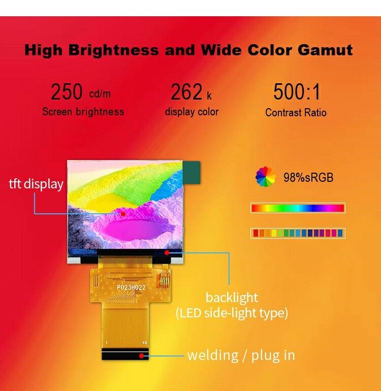 SPI ILI9342C 직렬 포트 도트 매트릭스 터치 스크린 TFT는 2.31 인치 IPS LCD 320x240을 드러냅니다