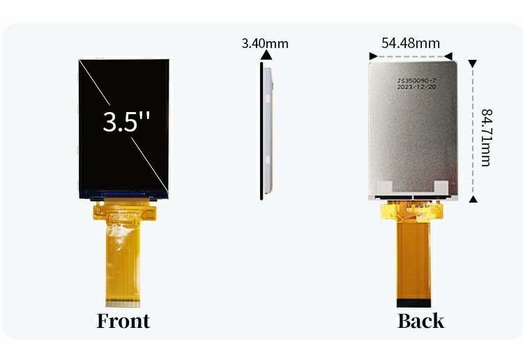 Polcd 3.5 인치 QVGA LCD 디스플레이 320x480 해상도 MCU SPI 인터페이스 터치 패널 3.5 