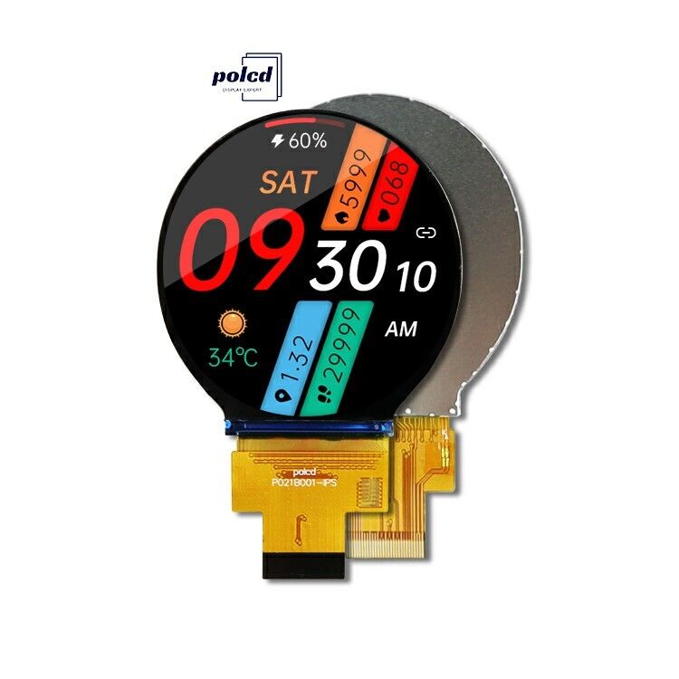 Polcd 2.1인치 IPS 작은 둥근 LCD 480*480 Mipi 인터페이스 ST7701S 원형 원형 TFT 디스플레이 모듈