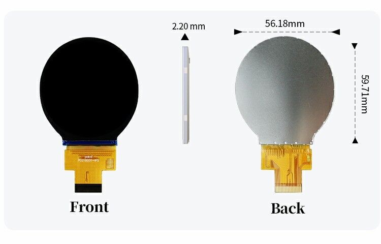 Polcd 2.1인치 IPS 작은 둥근 LCD 480*480 Mipi 인터페이스 ST7701S 원형 원형 TFT 디스플레이 모듈