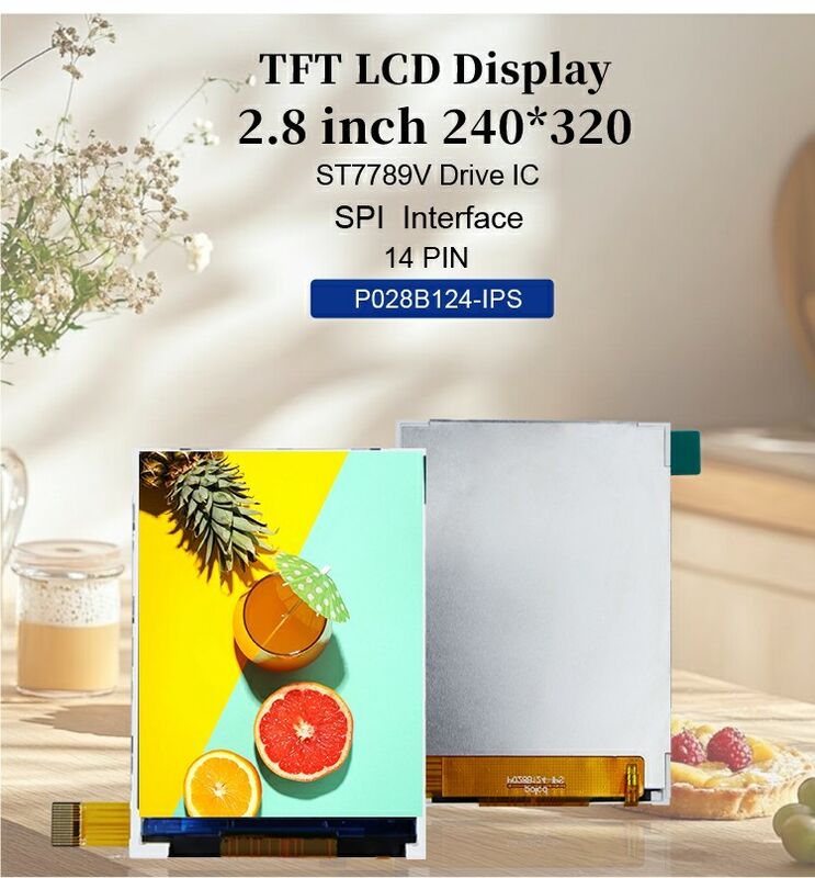 Polcd 2.8 인치 LCD 모듈 240x320 ST7789V SPI 인터페이스 14 핀 2.8 TFT 디스플레이 LCD 화면