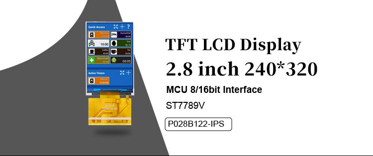 Polcd 2.8 인치 TFT 디스플레이 240x320 픽셀 IPS 화면 패널 37 핀 MCU ST7789V TFT LCD 모듈