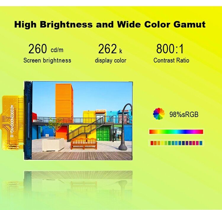 Polcd 240*320 2인치 컬러 LCD 고휘도 SPI 인터페이스 IPS TFT 액티브 매트릭스 LCD 화면