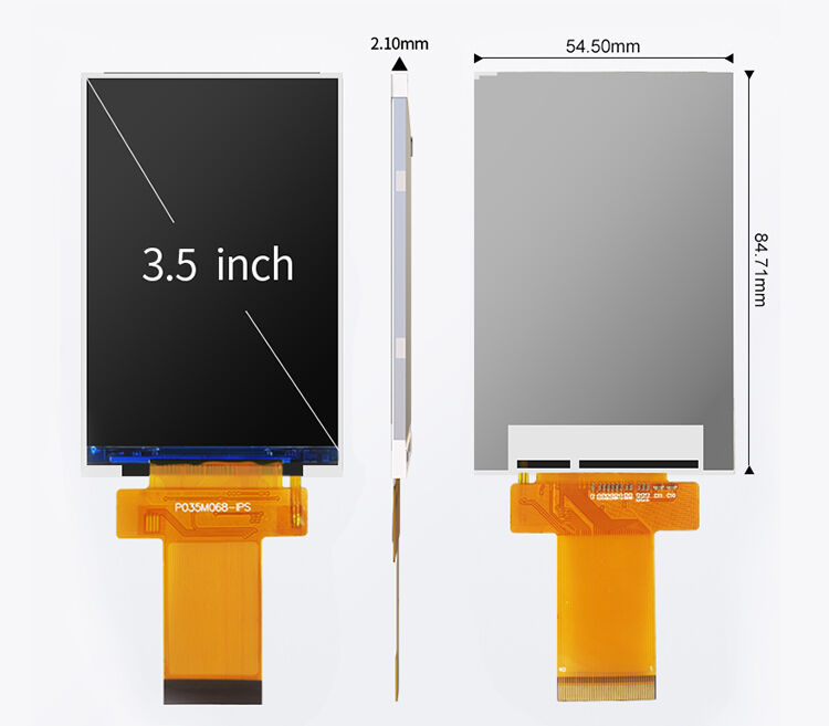 Polcd 3.5인치 TFT LCD 디스플레이 320*480 IPS 풀뷰 LCD 디스플레이 모듈 (알람 시계용)