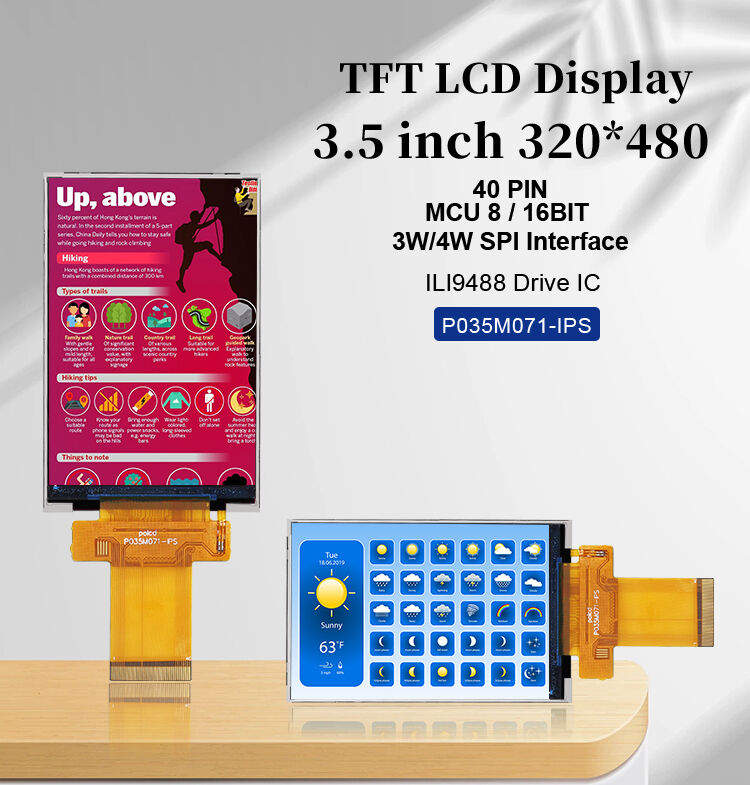 Polcd 3.5 Inch TFT Display MCU SPI Interface Industrial Equipment IPS Screen Full View Color Lcd Module