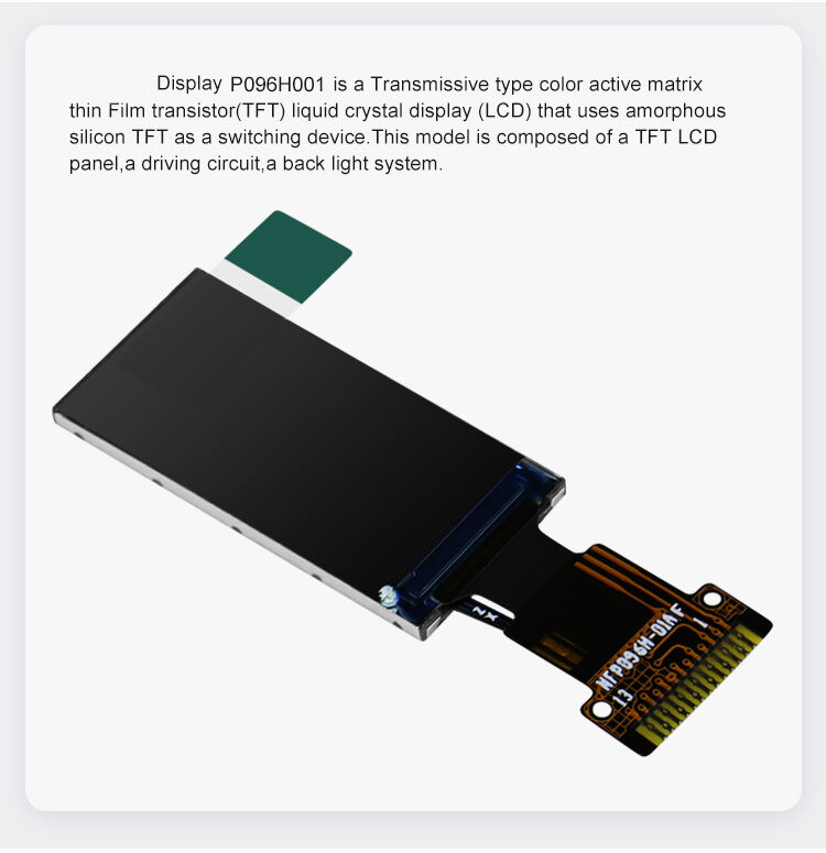 Polcd 0.96인치 LCD 공급업체 80*160 SPI 인터페이스 IPS 시야각 맞춤형 FPC TFT 디스플레이 모듈