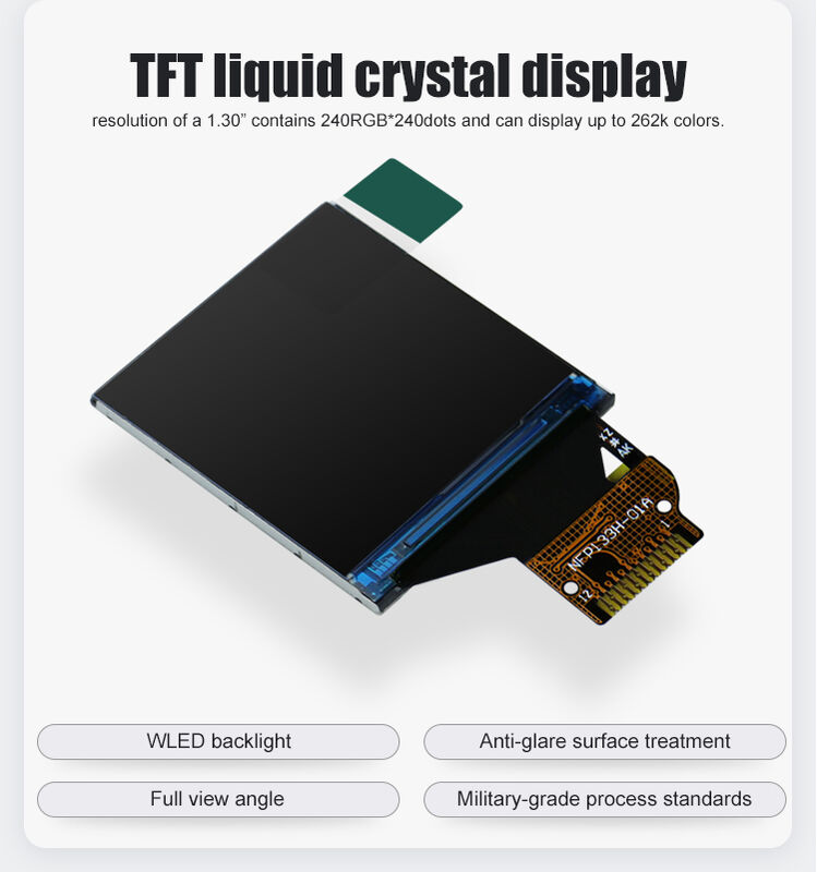 Polcd 사각형 LCD 제조자 작은 크기 240*240 SPI 인터페이스 IPS TFT 1.3 인치 LCD 디스플레이 패널