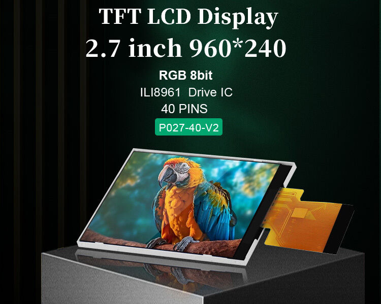 Polcd 2.7 인치 tft lcd 960*240 해상도 LCD 화면 ILI8961 RGB 18 BIT 인터페이스 디스플레이 모듈