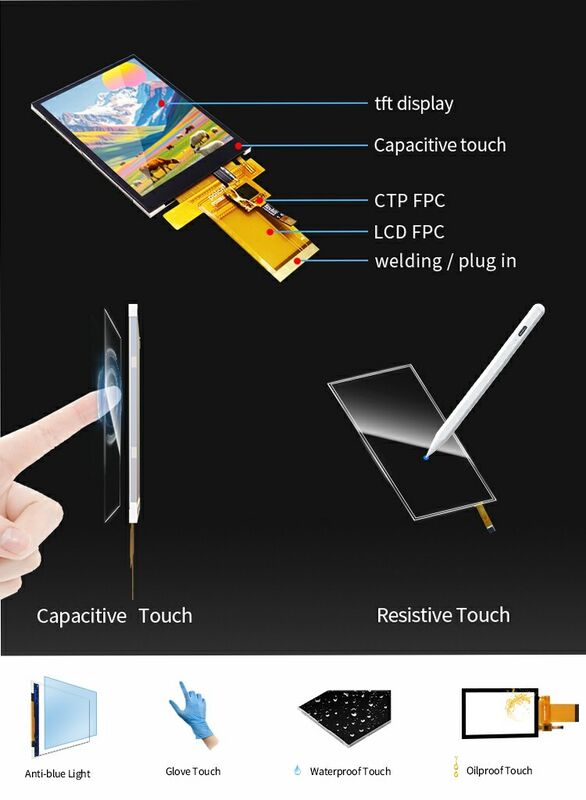 Polcd 주문 산업 2.8 인치 RGB 표시판 터치스크린을 가진 방수 전기 용량 TFT LCD 단위