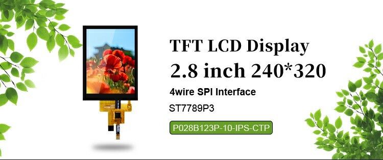 Polcd 사용자 지정 SPI 인터페이스 2.8 인치 240x320 용량 터치 스크린 ST7789 드라이브 TFT LCD 디스플레이