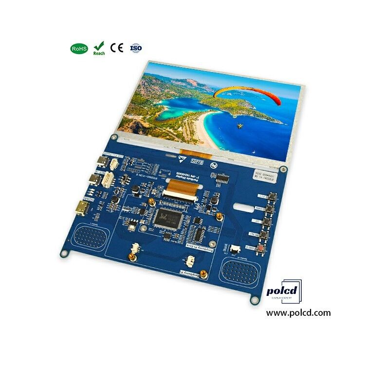 Polcd 고 밝기 7인치 1024x600 RGB LCD 드라이브 보드 RTD2281 산업용 야외 디스플레이용 오디오 스피커