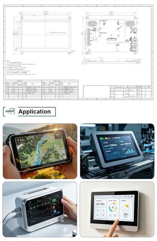 Polcd 고 밝기 7인치 1024x600 RGB LCD 드라이브 보드 RTD2281 산업용 야외 디스플레이용 오디오 스피커