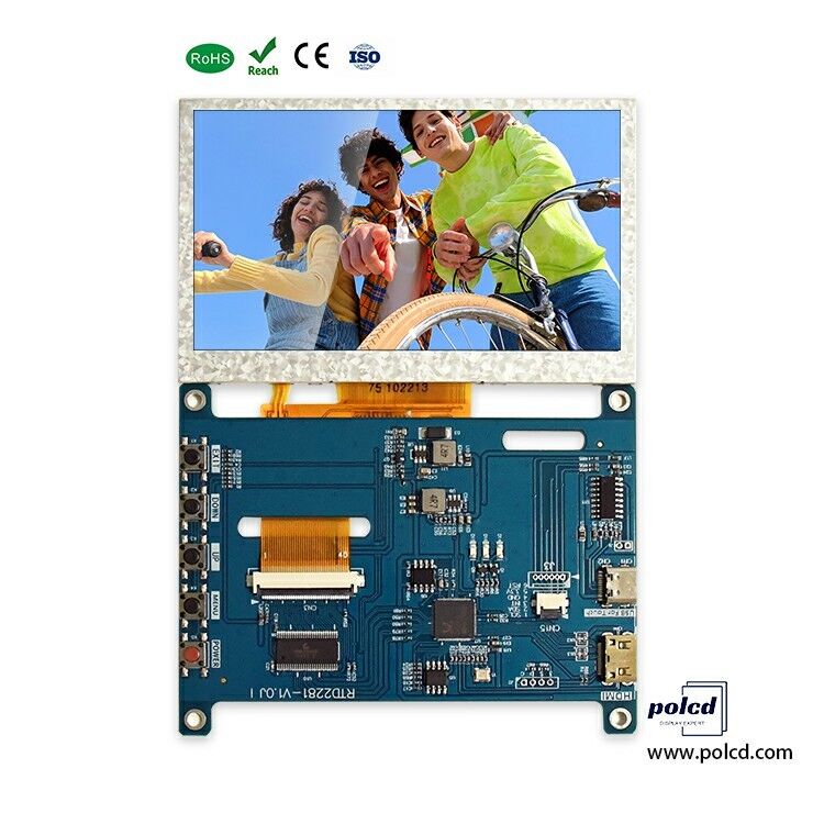 Polcd 4.3 5 인치 다기능 HD-MI 컨트롤러 보드 라즈베리 파이 IPS 디스플레이용 유니버설 터치 LCD 드라이버 보드