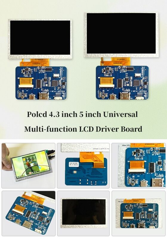 Polcd 4.3 인치 5 인치 다기능 HD-MI USB LCD 드라이버 보드 DIY 모니터 라즈베리 파이 디스플레이