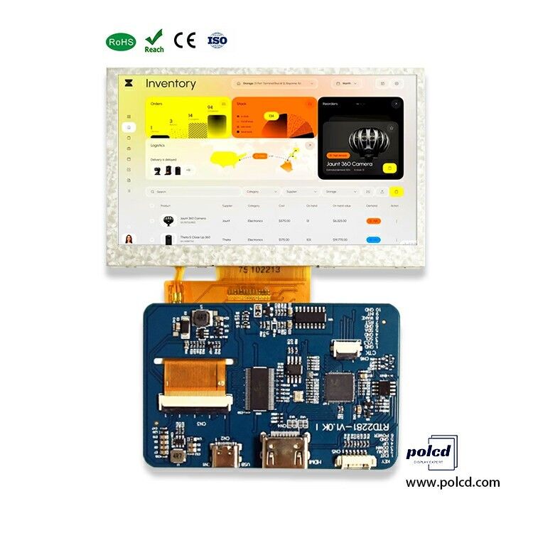 Polcd 산업용 4.3 5인치 LCD 디스플레이 모듈 800x480 해상도 H-DM-I 인터페이스 드라이버 보드