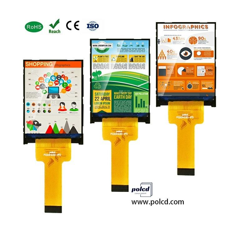 Polcd 2인치 240*320 IPS 스크린 송신 ST7789V 300 nit 20 핀 MCU 인터페이스 TFT LCD 모듈 디스플레이