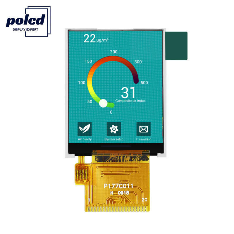 Polcd 1.77 인치 Tft 128*160 색깔 262K Rgb LCD 디스플레이 일반적으로 검정