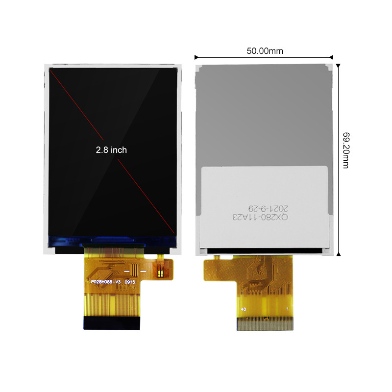 Polcd 2.8 인치 터치스크린 Raspberry Pi ST7789V Tft 240x320 16 비트 300 Nit